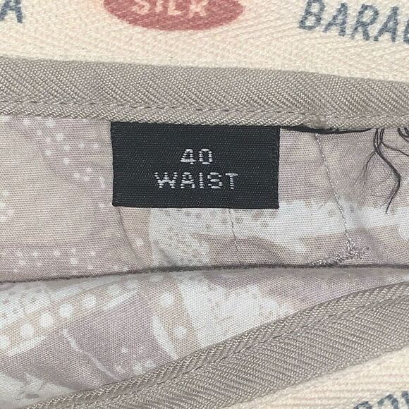 Baracuta Mens Size 40 Waist Silk Chino Pleated Front Shorts Tan Khaki Pockets * - Picture 4 of 7